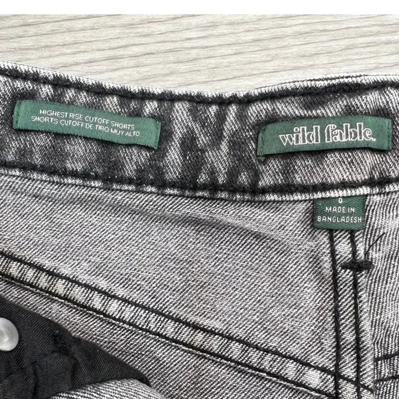Wild Fable Distressed Denim‎ Shorts High Rise Cutoff Black Wash Size 0 - Picture 3 of 12